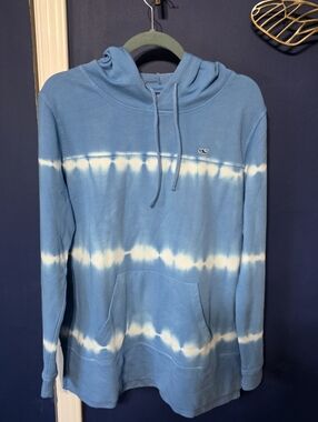 Vineyard Vines Women's Pullover Hoodie Tie-Dye Bimini Blue Cotton L Long Sleeve